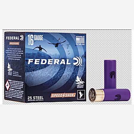 16 Gauge Speed-Shok 2-3/4'' 2 Shot Waterfowl Shotshells - 25 Rounds by ...