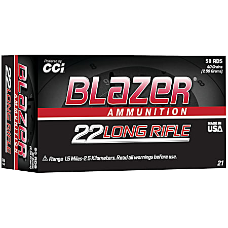 Blazer Rimfire .22 LR 40 gr LRN Cartridges - 50 Rd
