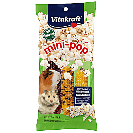 Mini-Pop Microwave Mini Popcorn Cob Treat for Small Animals