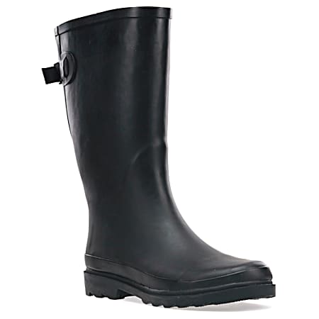 Ladies' Solid Vari-Fit Black Tall Rain Boot