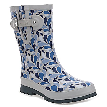Western Chief Ladies' Cool Grey Darling Paisley Mid Rain Boots