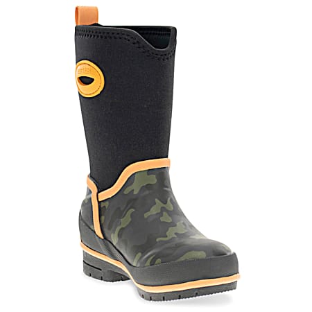 Western Chief Boys' Camo Olive/Multi Neoprene Rain Boots
