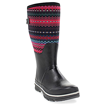 Western Chief Ladies' Fair Isle Black Vari-Fit Polarprene Rain Boots