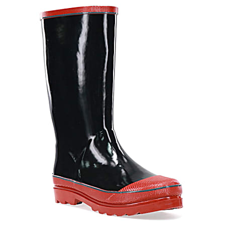 Youth Solid Black Rain Boots