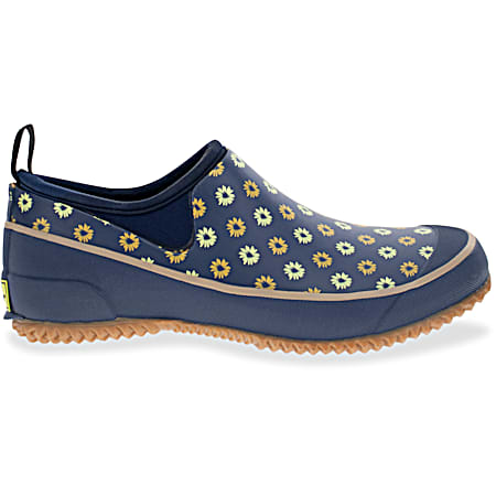 Ladies' Daisy Dot Step-In Navy Rain Shoes