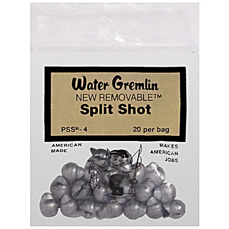 Water Gremlin New Removable 20 Pc. Split Shot Sinkers - Size 4