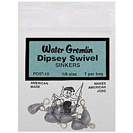 Water Gremlin 7 Pc. Dipsey Swivel Sinkers - Size 1/8