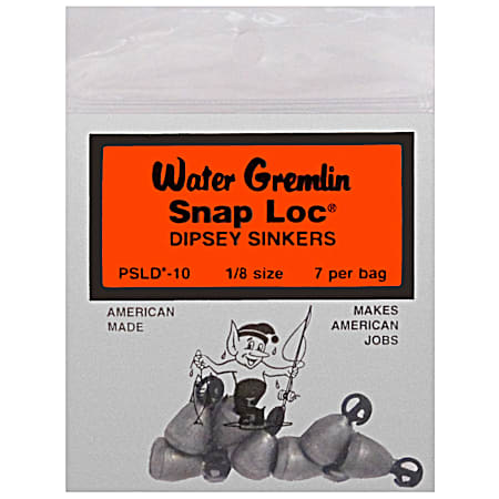 Water Gremlin Snap Loc 7 Pc. Dipsey Sinkers - Size 1/8