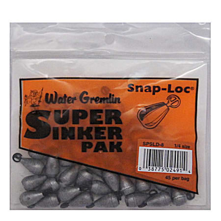 45 Pc. Size 1/4 Snap Loc Dipsey Sinkers