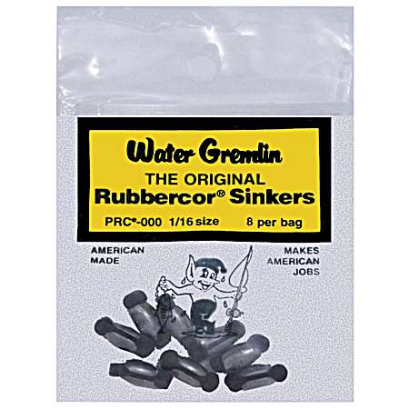 Water Gremlin 8-pc Size 1/16 Rubbercor Sinkers