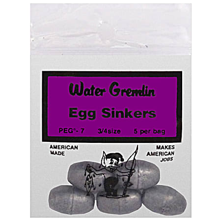 Water Gremlin 5 Pc. Egg Sinkers - Size 3/4