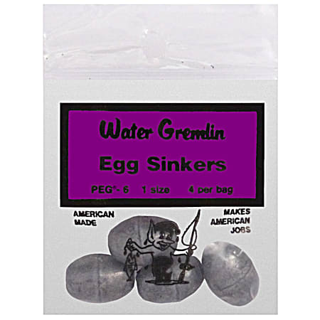 Water Gremlin 4-pc Size 1 Egg Sinkers
