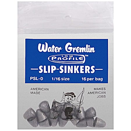 Water Gremlin Low Profile 16 Pc. Slip Sinkers - Size 1/16