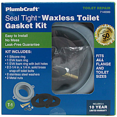 PlumbCraft Seal Tight Waxless Toilet Gasket Kit