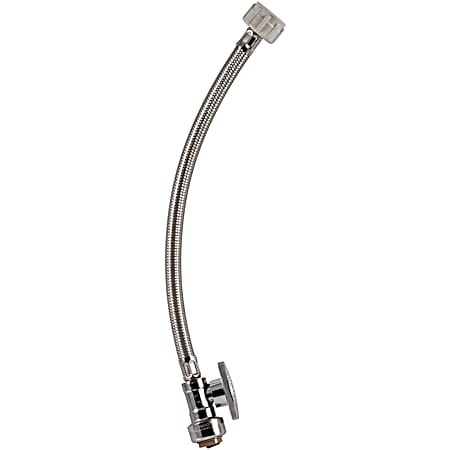 12 in Stainless Steel Toilet Supply Line w/ Push-to-Connect Straight Valve