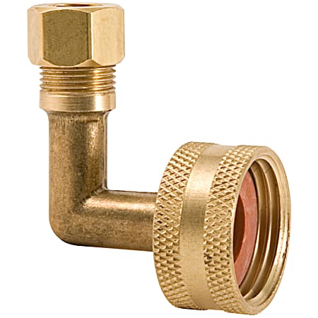 PlumbCraft 3/8 in x 3/4 in Brass Dishwasher Elbow Hose Fitting