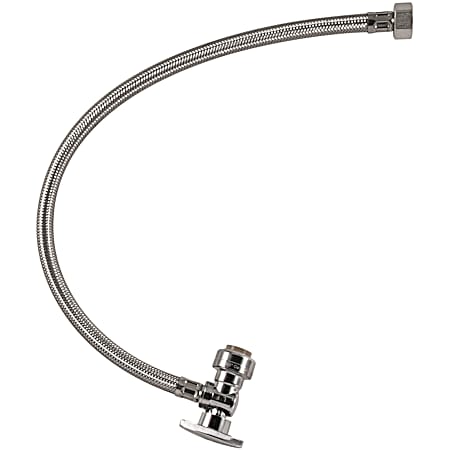 20 in Toilet Stainless Steel Supply Line w/ Push-to-Connect Angled Valve