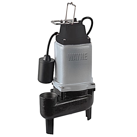 1/2 HP Cast Iron Sewage Pump w/ Piggy-Back Tether Float Switch