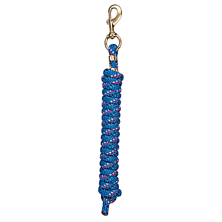 Weaver Leather Blue w/Assorted Colors Poly Lead Rope w/ Solid Brass 225 Snap