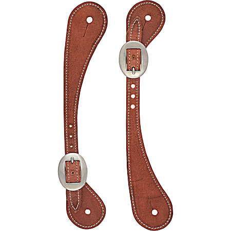Weaver Leather Men's Russet Shaped Harness Leather Spur Straps - 1 Pair