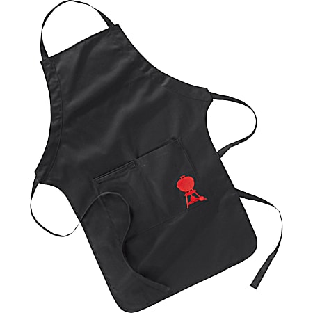 Black/Red Embroidered Barbecue Apron