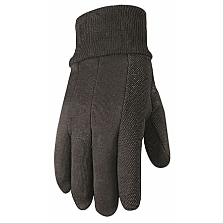 Men's Hob Nob Brown Dotted Jersey Gloves