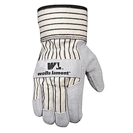 Men's Split Cowhide Safety Cuff Gloves