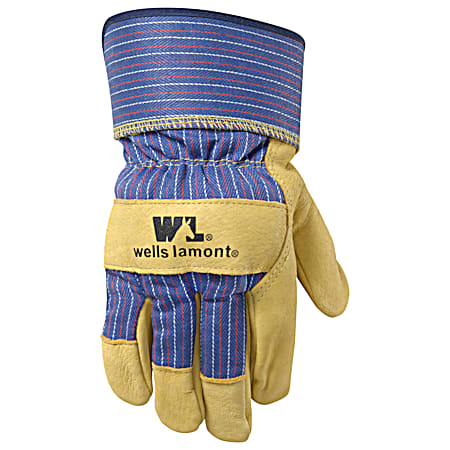 Men's Pigskin Leather Gloves w/ Safety Cuff