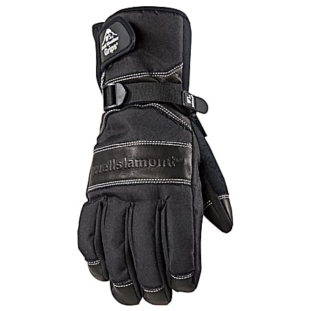 Men's Black Insulated Winter Work Gloves w/ Cuff