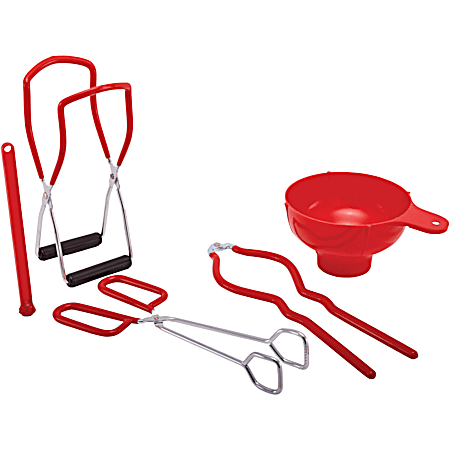 5 Pc Red Deluxe Home Canning Tool Kit