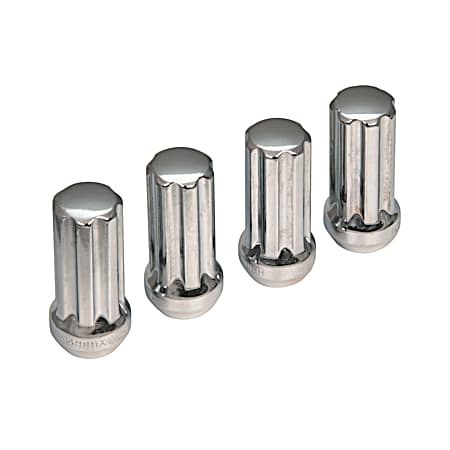 White Knight Wheel Accessories 14mm Chrome Duplex Spline Lug Nuts - 4 Pk