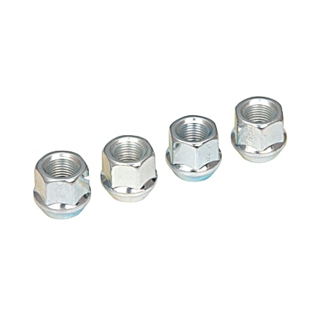 White Knight Wheel Accessories 0.5 in Chrome Open End Bulge Lug Nuts - 4 Pk