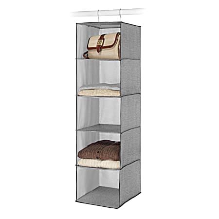 Hanging 5-Section Gray Sweater Shelves Organizer