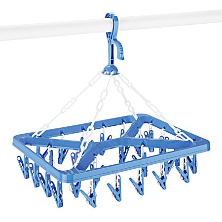 Blue Clip & Dry Hanger w/ 26 Clips