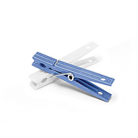 Whitmor Blue/White Plastic Clothespins - 50 Pc