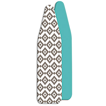 Gray Diamonds/Turquoise Reversible Ironing Board Cover & Pad