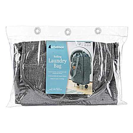 Gray Rolling Laundry Bag