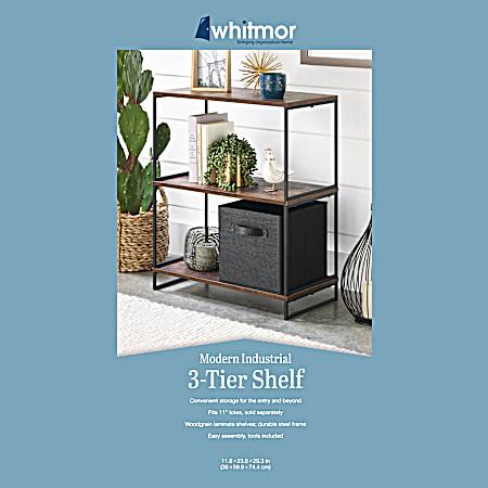 Modern Industrial Black 3-Tier Shelf