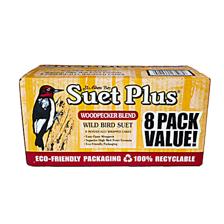 Woodpecker Blend Suet Cakes Wild Bird Food, 11 oz - 8 pk