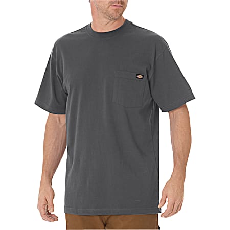 Dickies Men's Big & Tall Charcoal Heavyweight Crew Neck Short Sleeve Pocket T-Shirt