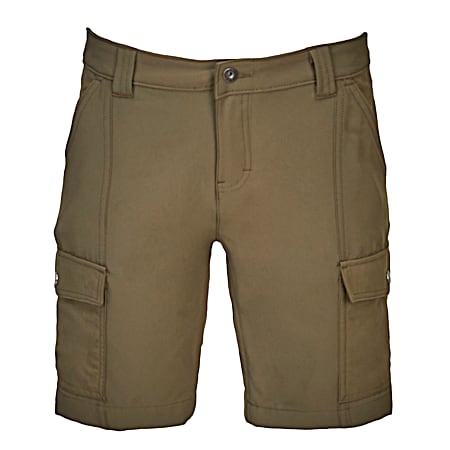 Women's Temp-iQ Military Green Slim Fit Mid-Rise Moisture Wicking Cargo Shorts