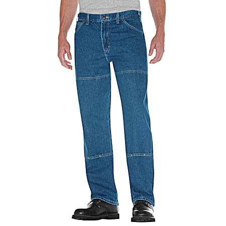 Men's Workhorse Stonewashed Double Knee Relaxed Fit Jean