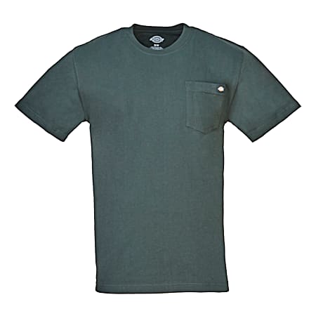 Men's Hunter Green Crew Neck Pocket T-Shirt
