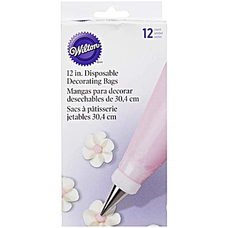 12 in Disposable Decorating Bags - 12 Pk