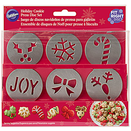 6 Pc. Holiday Cookie Press Disc Set
