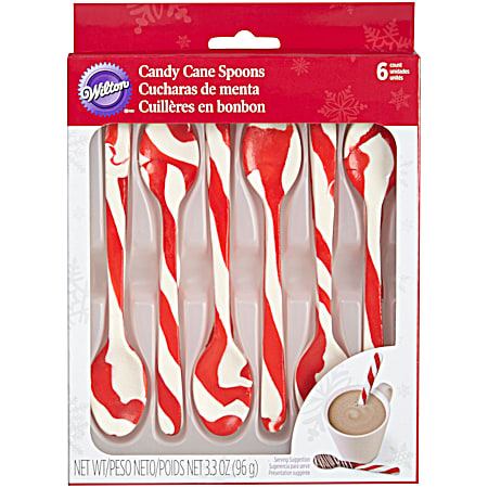 Candy Cane Spoons - 6 Ct