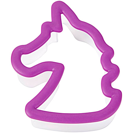 Purple Unicorn Grippy Plastic Cookie Cutter