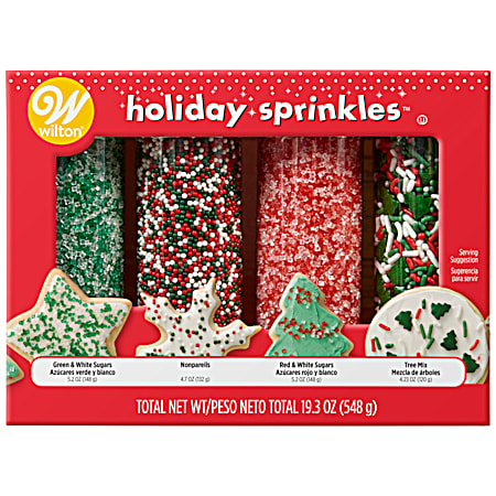 Christmas Traditional Holiday Mega Sprinkles Set - 4 pk