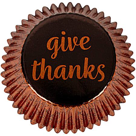 Give Thanks Foil Cupcake Liners - 24 Ct