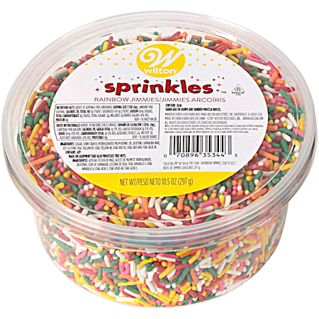 10.5 oz Rainbow Jimmies Tub Sprinkles